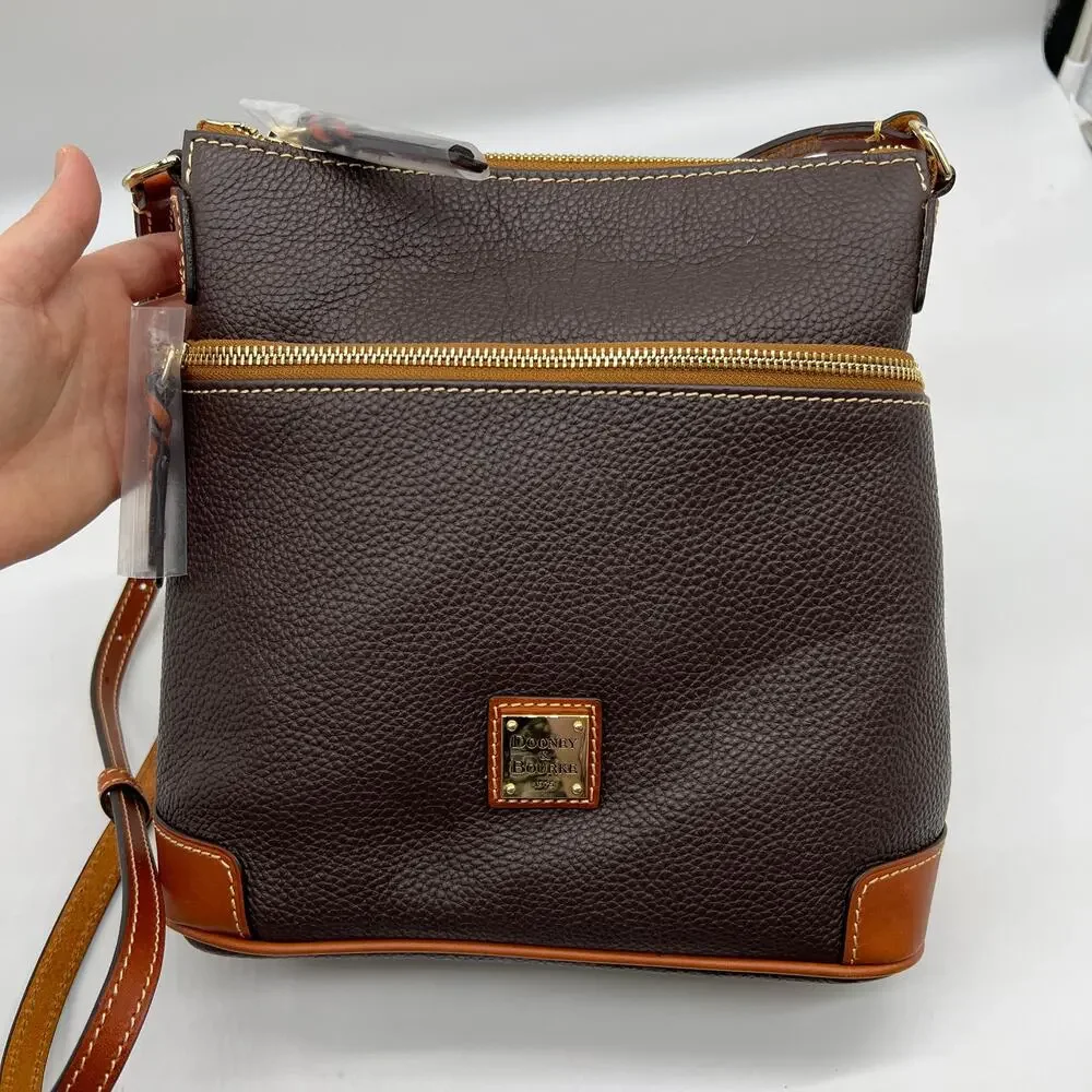 Dooney & Bourke Pebble Leather Crossbody Purse Brown T'moro